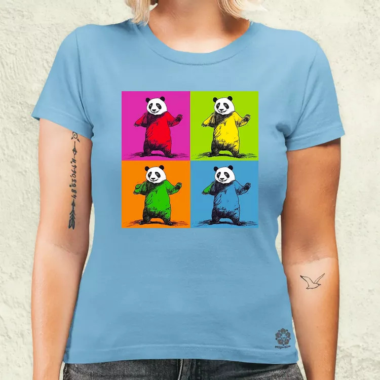 Pop art pandák v2 női póló