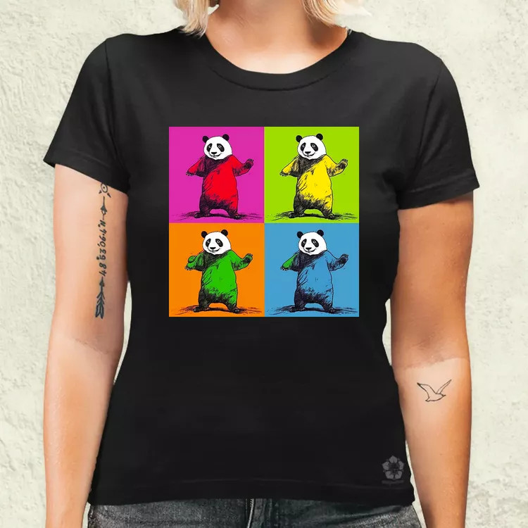 Pop art pandák v2 női póló