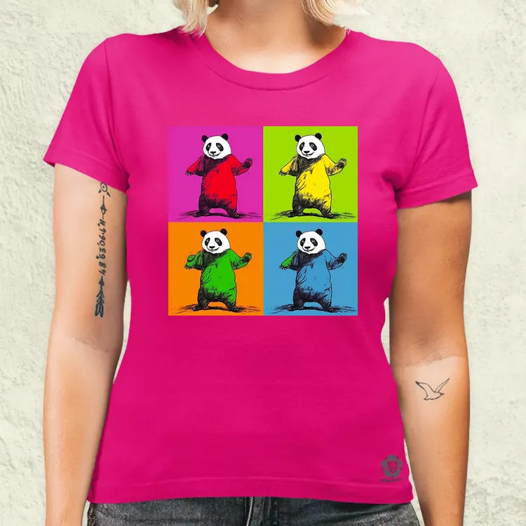 Pop art pandák v2 női póló