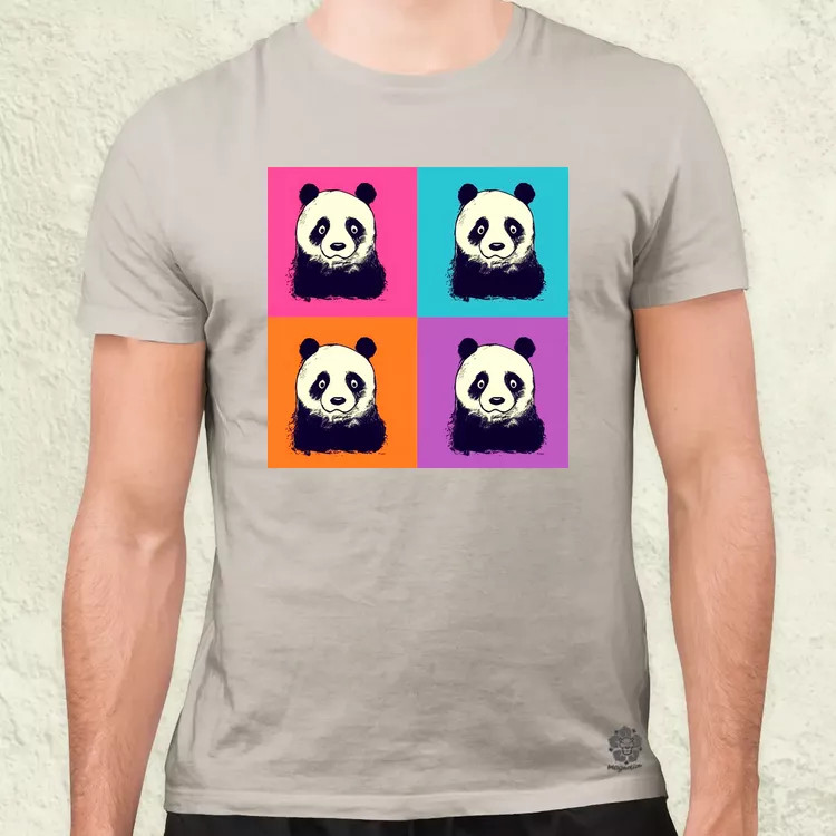 Pop art pandák v3 férfi póló