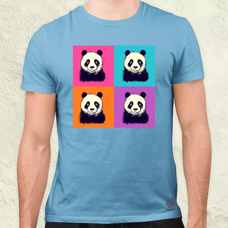 Pop art pandák v3 férfi póló