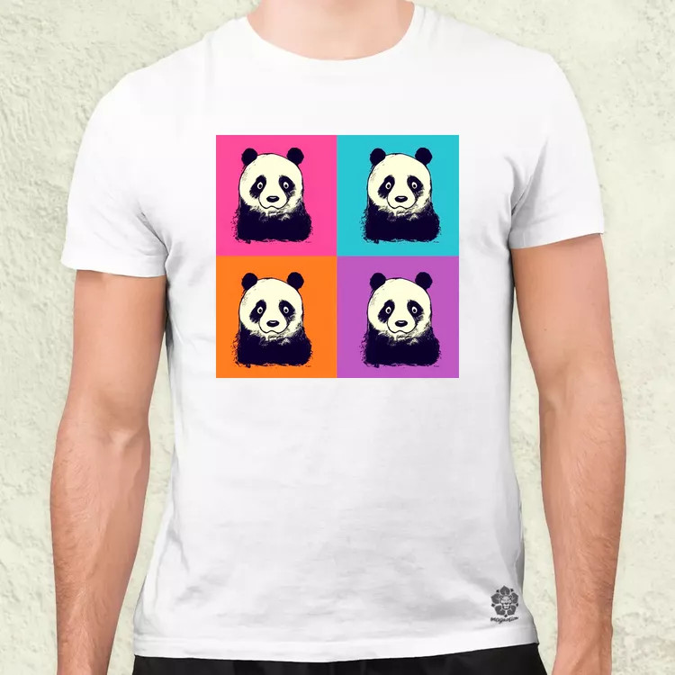 Pop art pandák v3 férfi póló