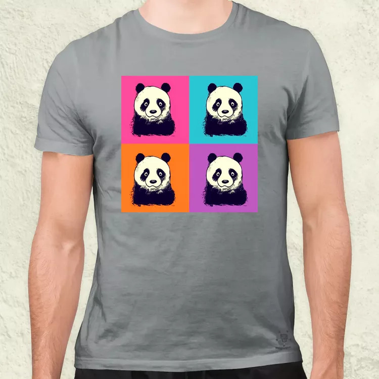 Pop art pandák v3 férfi póló
