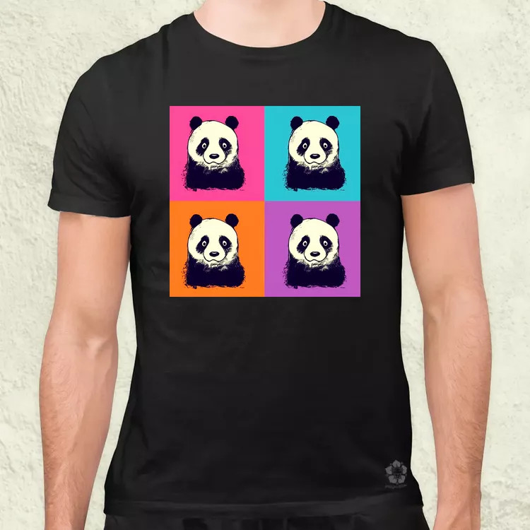 Pop art pandák v3 férfi póló