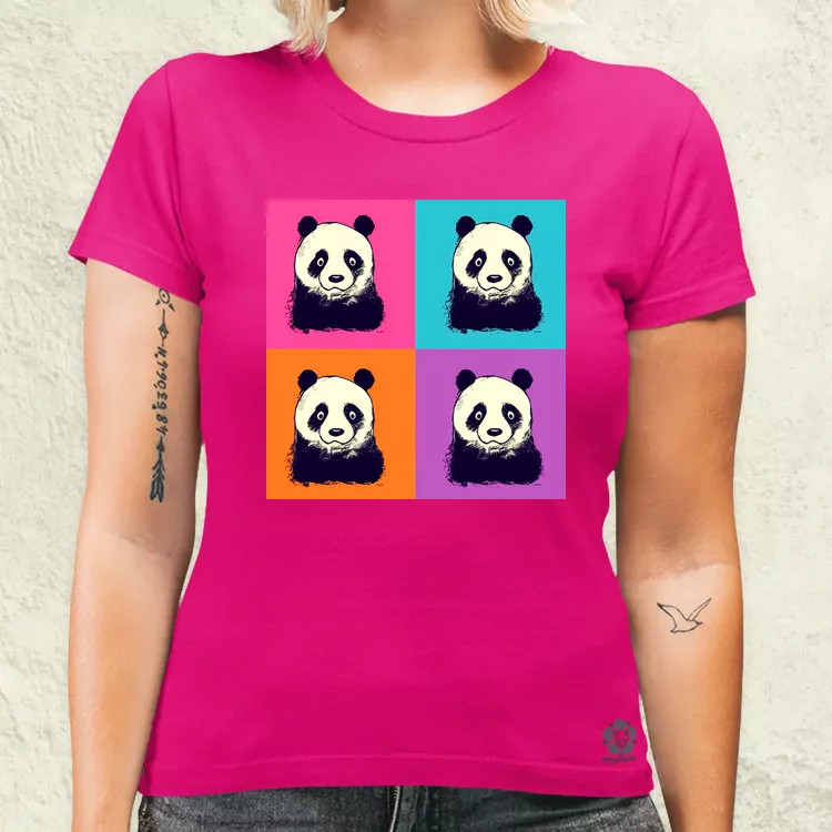 Pop art pandák v3 női póló