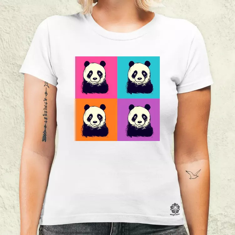Pop art pandák v3 női póló