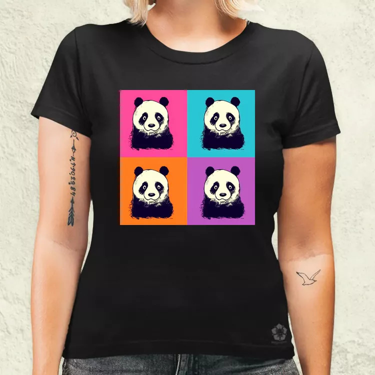 Pop art pandák v3 női póló