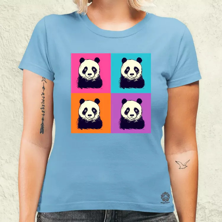 Pop art pandák v3 női póló