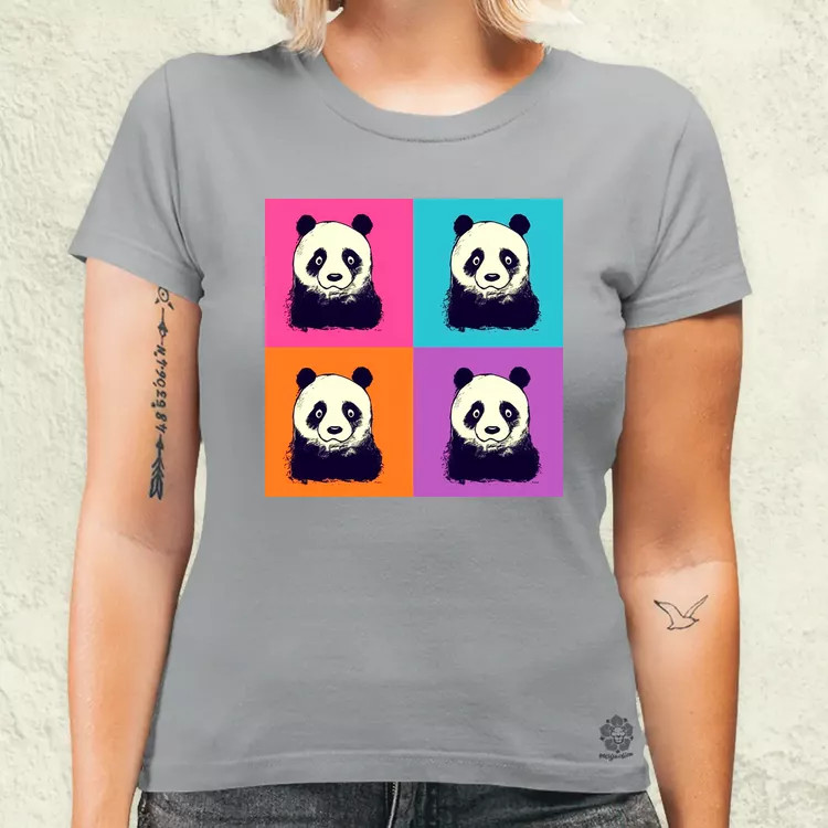 Pop art pandák v3 női póló