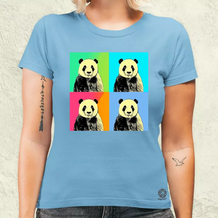 Pop art pandák v4 női póló