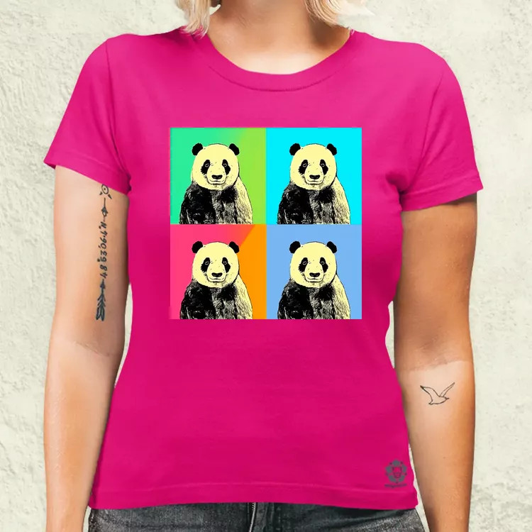Pop art pandák v4 női póló