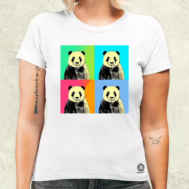 Pop art pandák v4 női póló