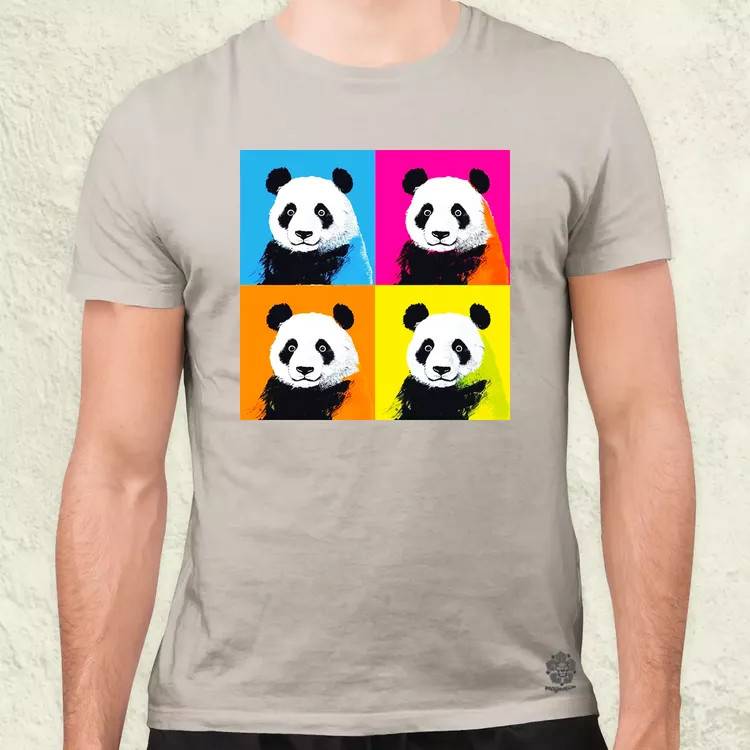 Pop art pandák v5 férfi póló