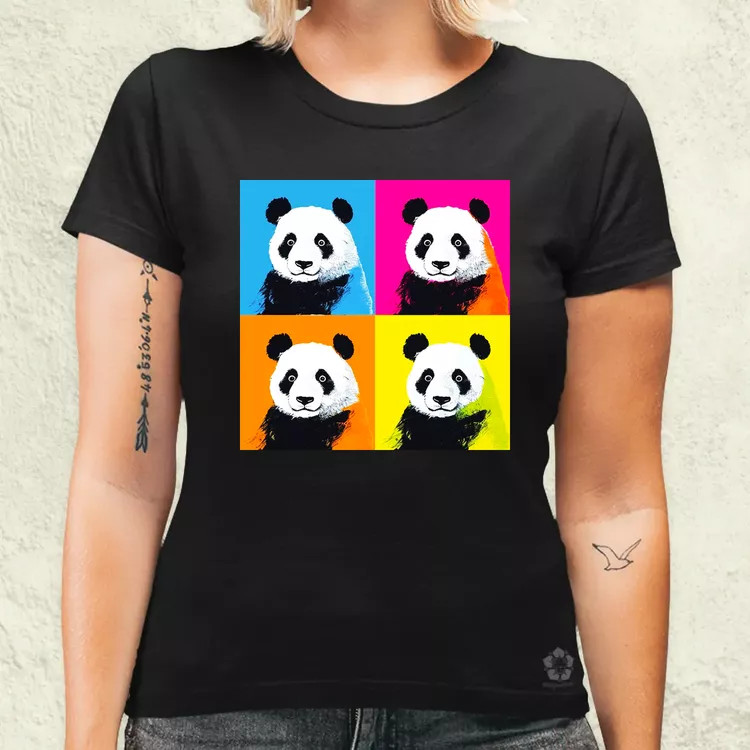 Pop art pandák v5 női póló