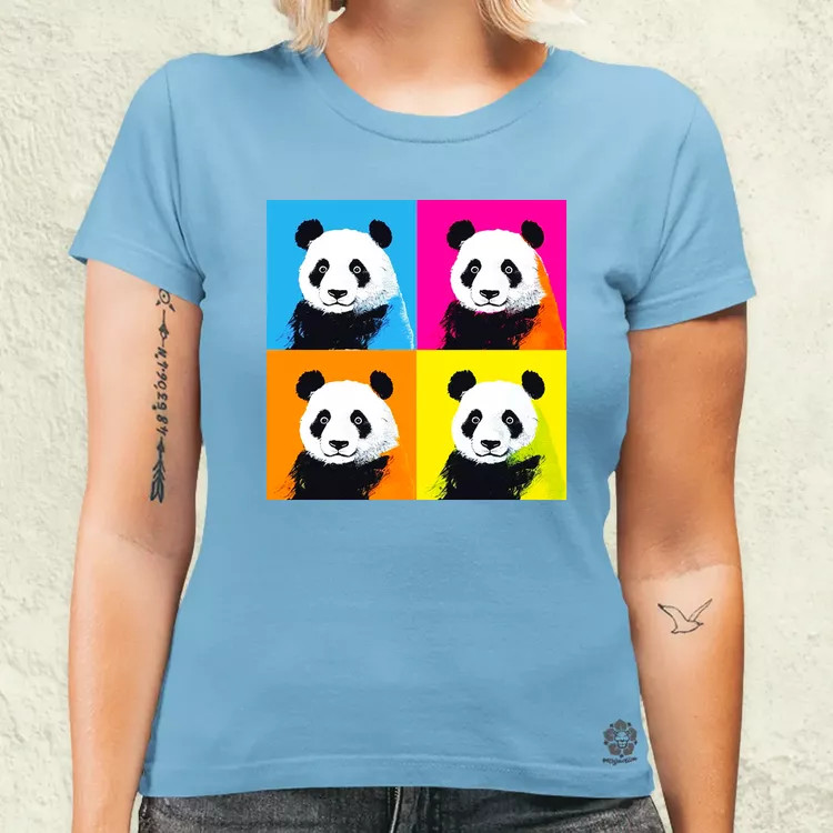 Pop art pandák v5 női póló
