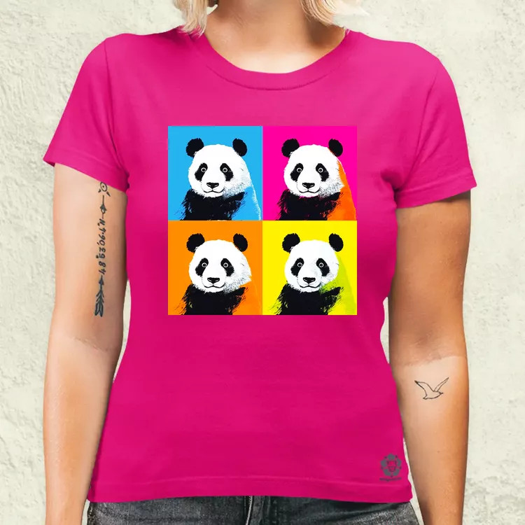 Pop art pandák v5 női póló