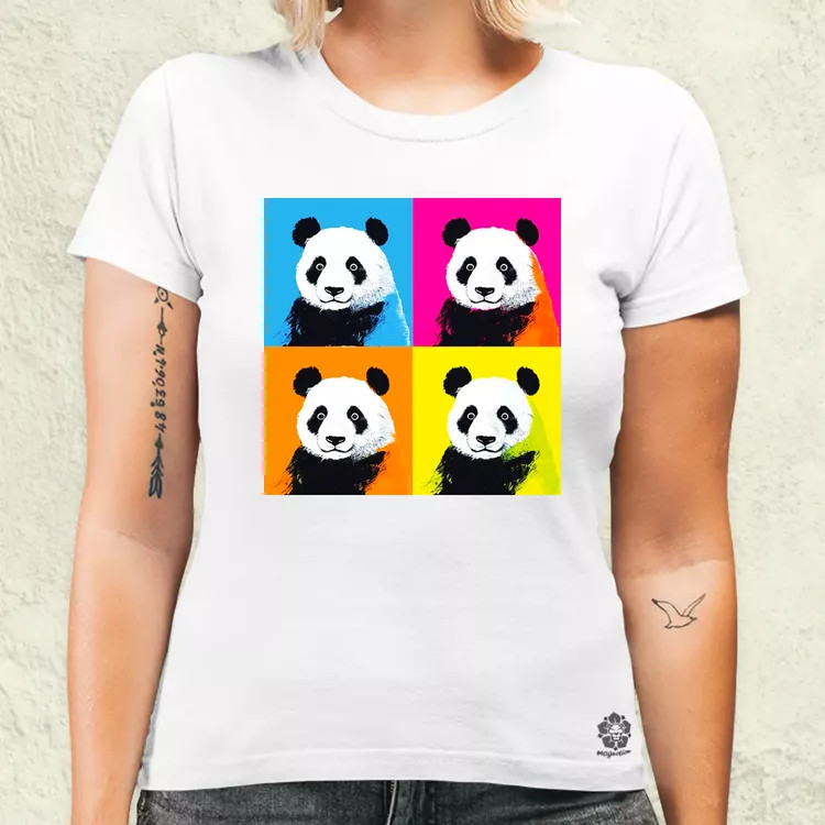 Pop art pandák v5 női póló