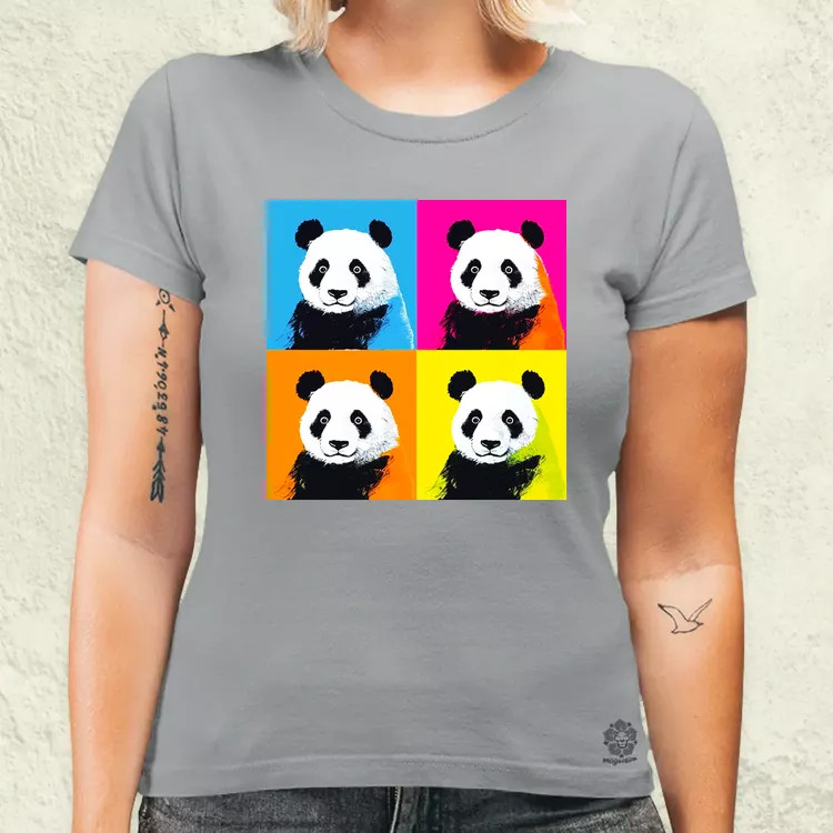 Pop art pandák v5 női póló