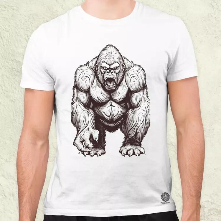 Rajz gorilla v1 férfi póló