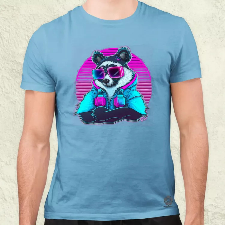 Retró hullám panda szemüvegben v3 férfi póló