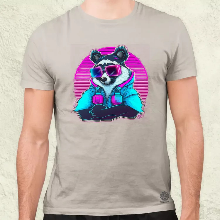 Retró hullám panda szemüvegben v3 férfi póló