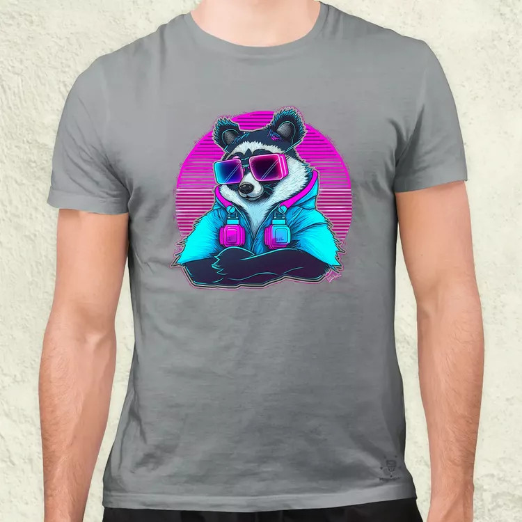 Retró hullám panda szemüvegben v3 férfi póló