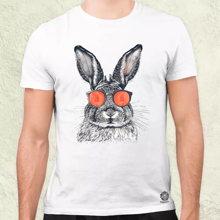Retró nyuszi v2 férfi póló