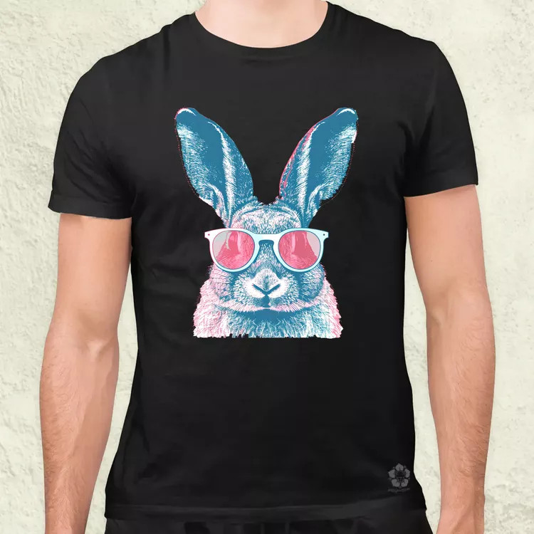 Retró nyuszi v3 férfi póló