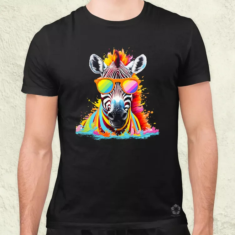 Szivárvány zebra férfi póló