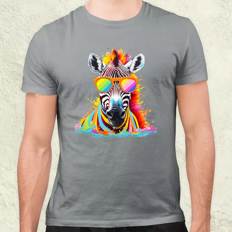 Szivárvány zebra férfi póló