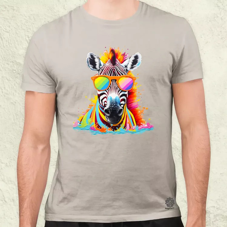 Szivárvány zebra férfi póló