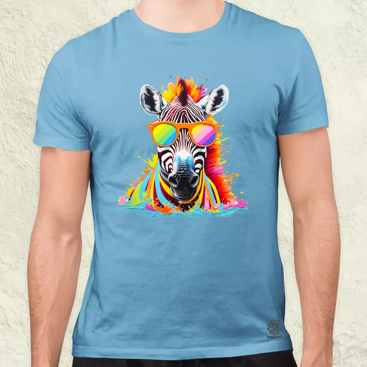 Szivárvány zebra férfi póló