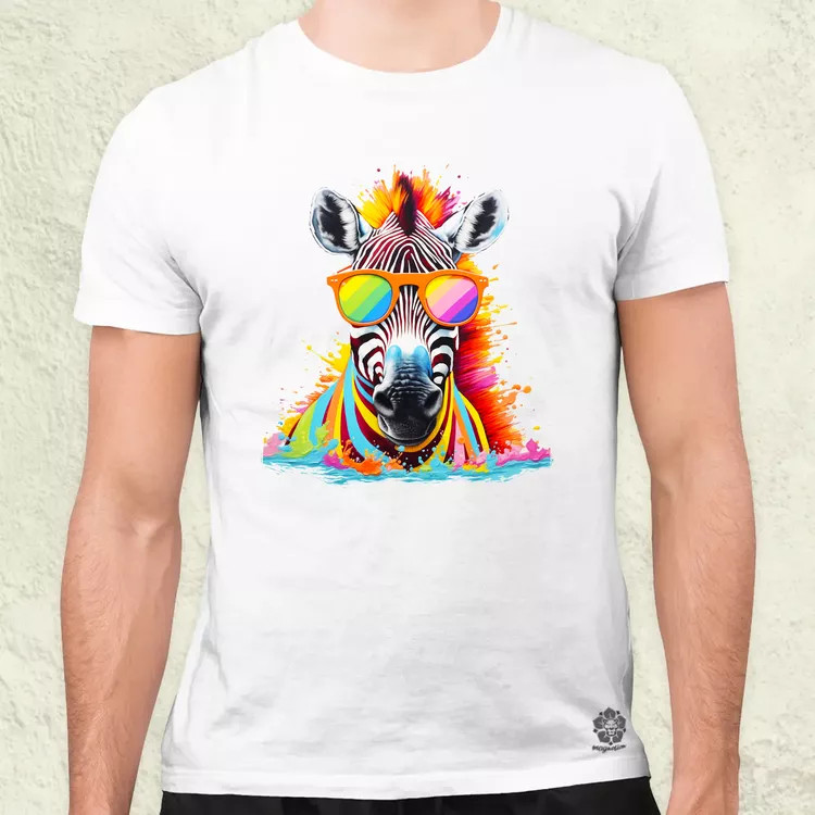 Szivárvány zebra férfi póló