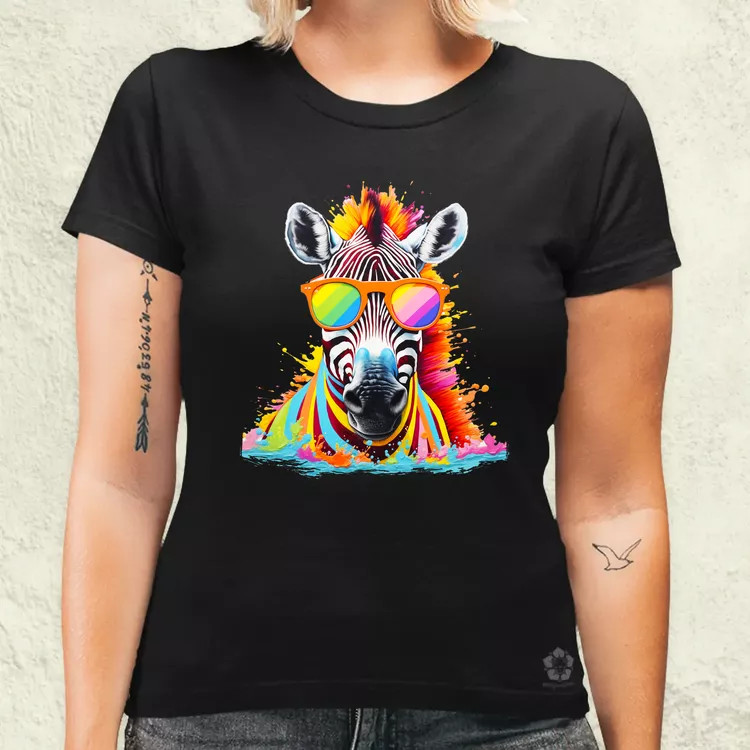 Szivárvány zebra női póló