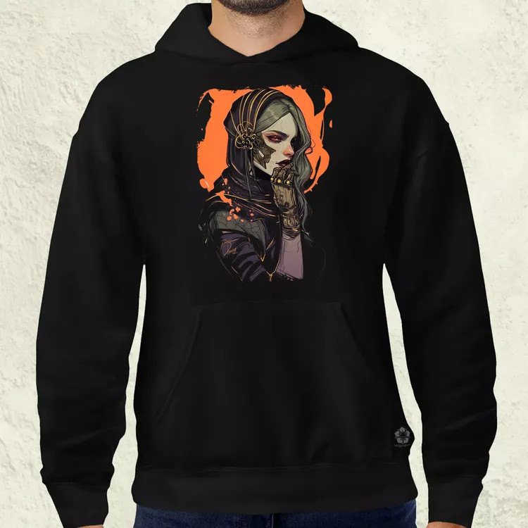 Dark cyberpunk portré v14 férfi pulóver