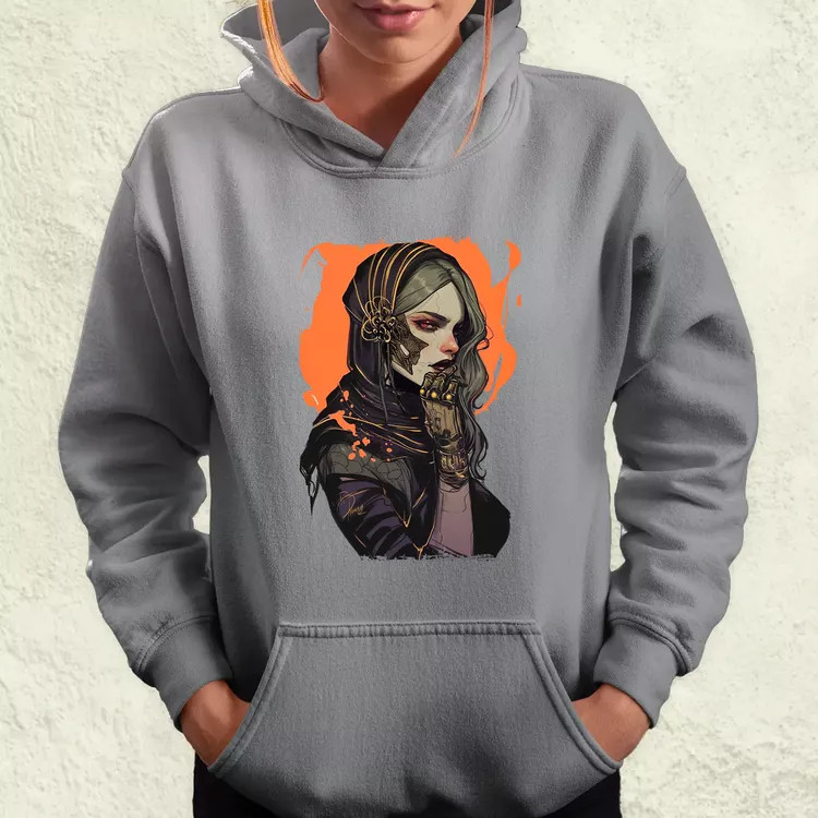 Dark cyberpunk portré v14 női pulóver