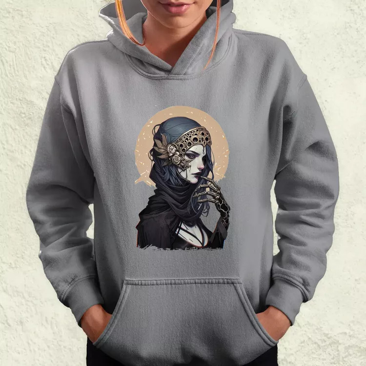Dark cyberpunk portré v2 női pulóver
