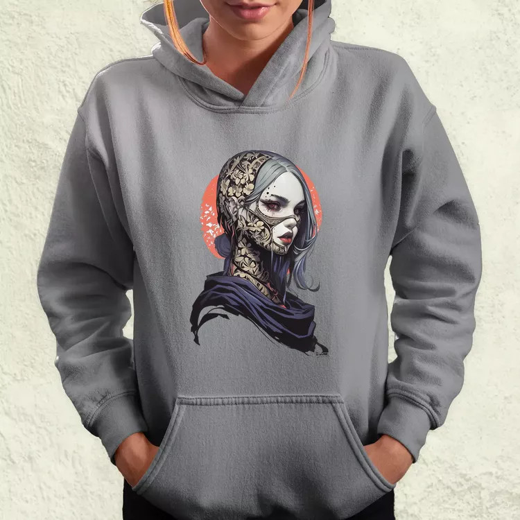 Dark cyberpunk portré v5 női pulóver