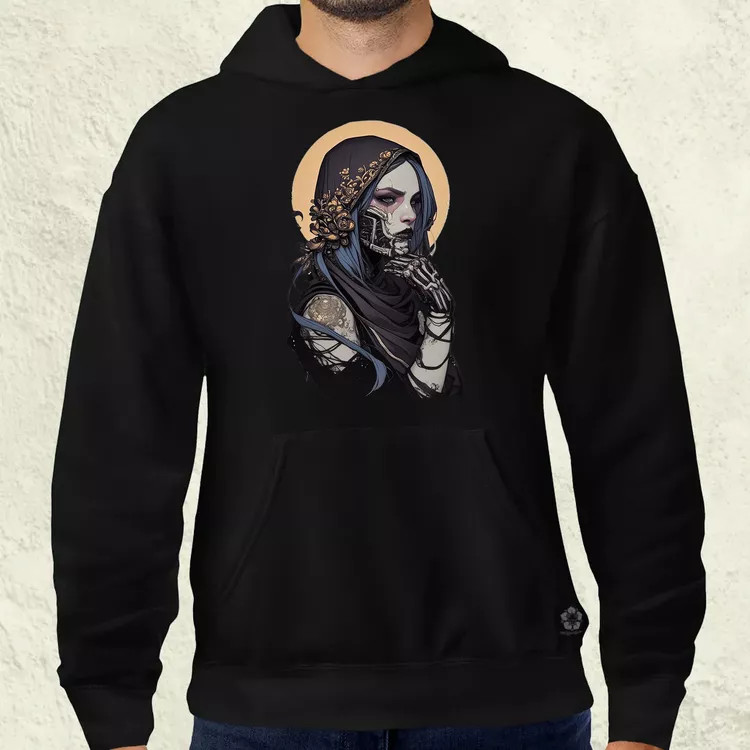 Dark cyberpunk portré v9 férfi pulóver