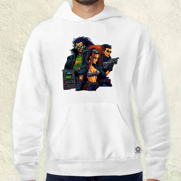 Pixelart cyberpunk v2 férfi pulóver