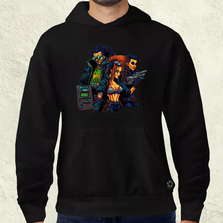 Pixelart cyberpunk v2 férfi pulóver