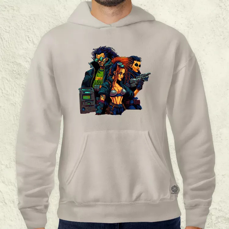 Pixelart cyberpunk v2 férfi pulóver
