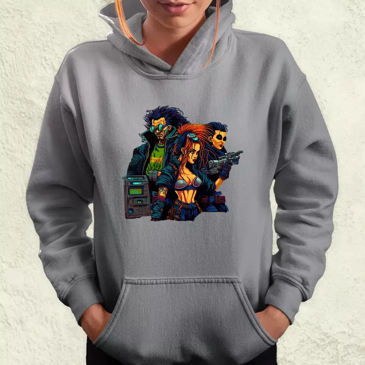 Pixelart cyberpunk v2 női pulóver