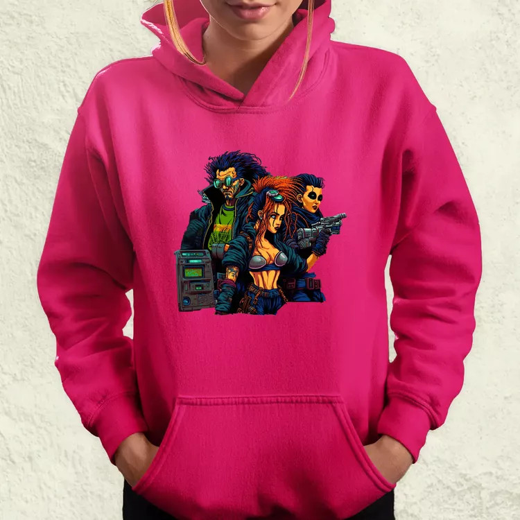 Pixelart cyberpunk v2 női pulóver