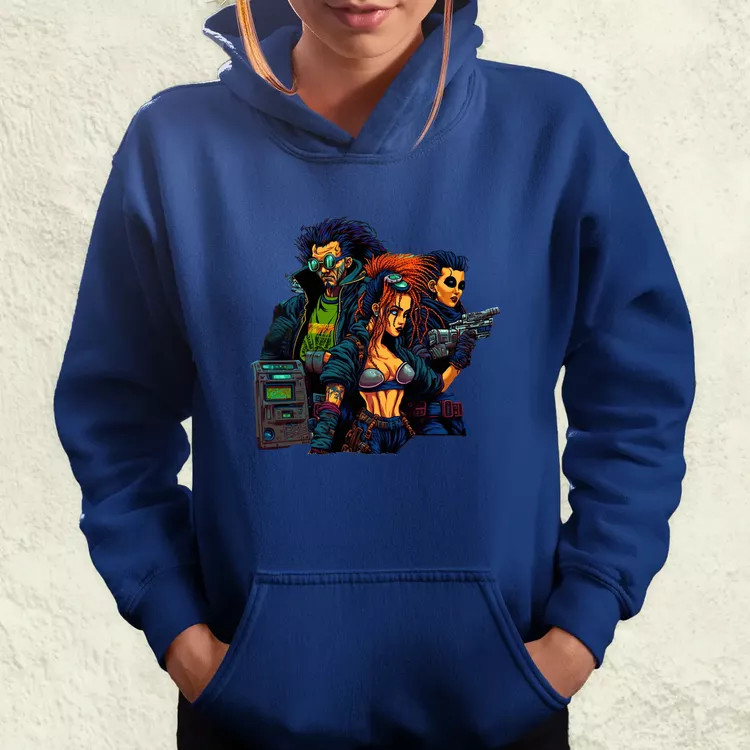 Pixelart cyberpunk v2 női pulóver
