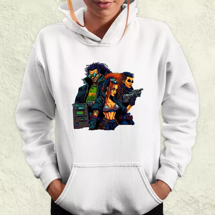 Pixelart cyberpunk v2 női pulóver