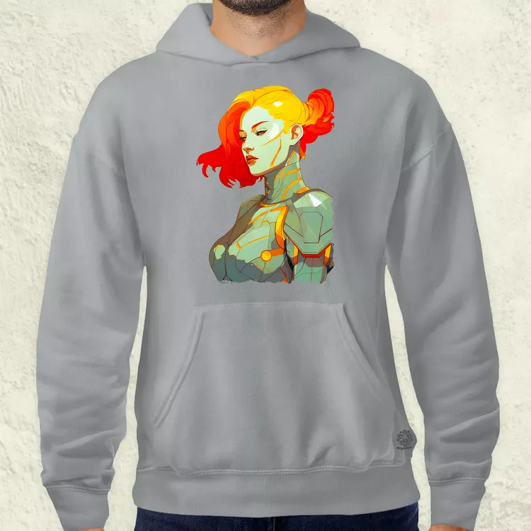 Pop art cyberpunk portré v11 férfi pulóver