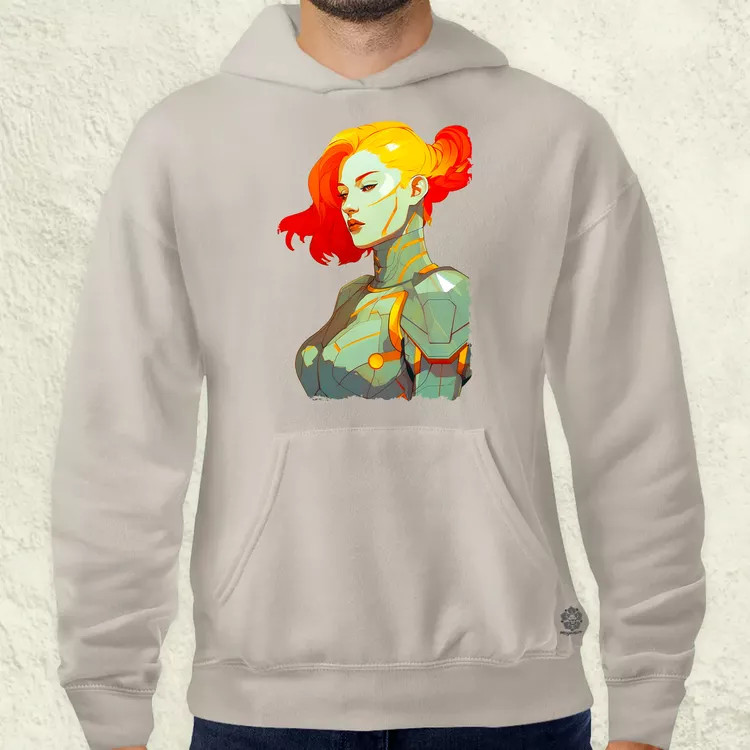 Pop art cyberpunk portré v11 férfi pulóver