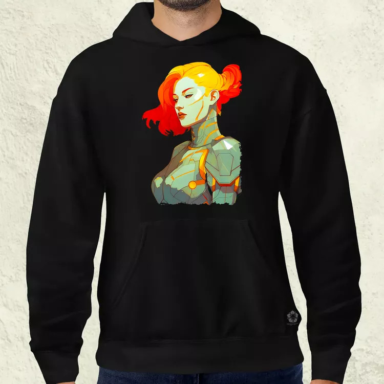 Pop art cyberpunk portré v11 férfi pulóver