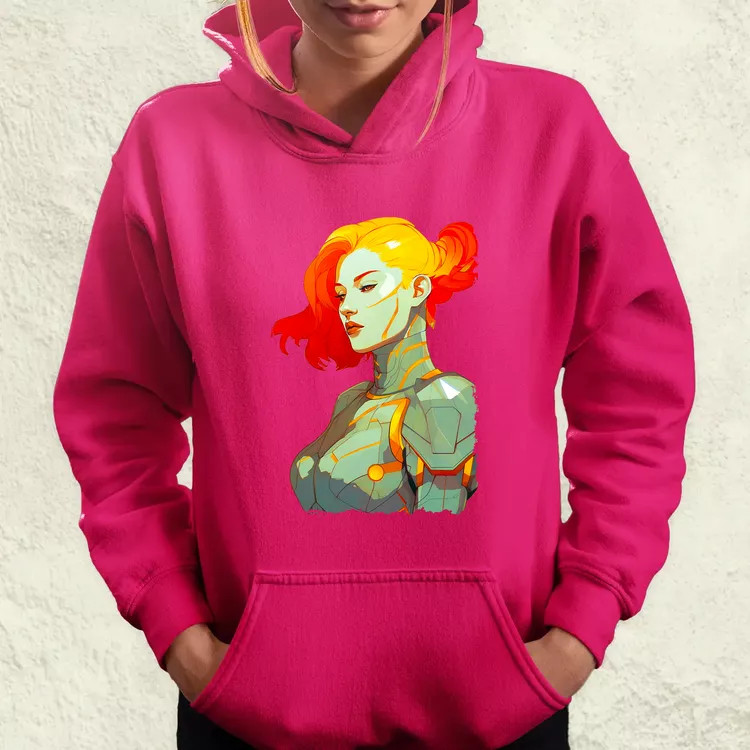 Pop art cyberpunk portré v11 női pulóver